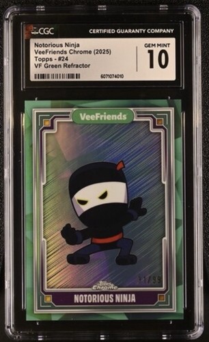 2025 Topps Chrome Veefriends Notorious Ninja /99 Green Refractor CGC MINT 10