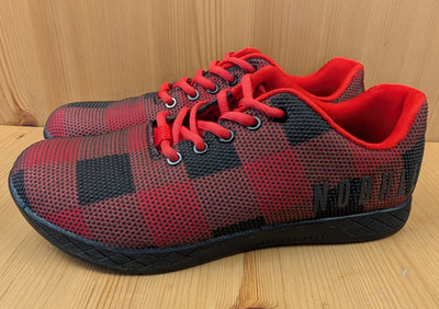 NOBULL Shoes Mens 9 Superfabric Trainer Red Black Plaid Lumberjack Crossfit