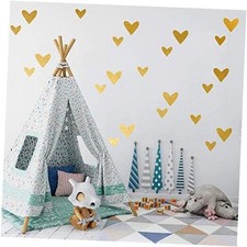 126 Pcs Loving Heart Wall Decal,Gold Heart Wall Stickers for Girls Matte Gold