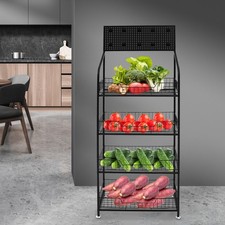 4 Tier Snack Floor Display Rack Retail Display Cases with Hook  Adjustable Feet