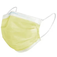*50-Pieces* Halyard Procedure Face Mask With So Soft Earloop Yellow 47117