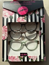 Betsey Johnson Oval Reading Glasses 3 Pack Bl...