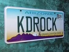 Vintage Arizona Flat Desert Base Vanity License Plate KDROCK, Kid Rock