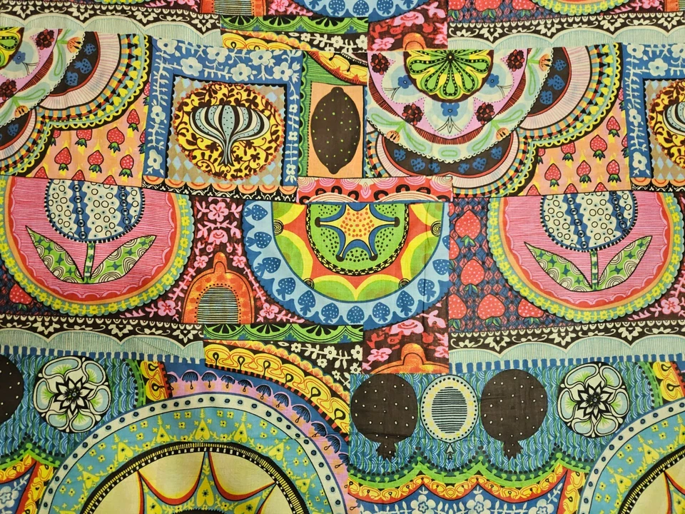 Tela hecha a mano india de algodón con estampado de retazos costura natural arte de tapicería boho Foto 2 de 4