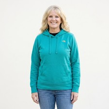 The North Face Pullover Hoodie Women's Size Large Teal Green With Small Logo