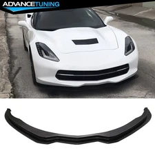 Fits 14-19 Chevy Corvette C7 2DR ST Style PU Front Bumper Lip Spoiler Unpainted