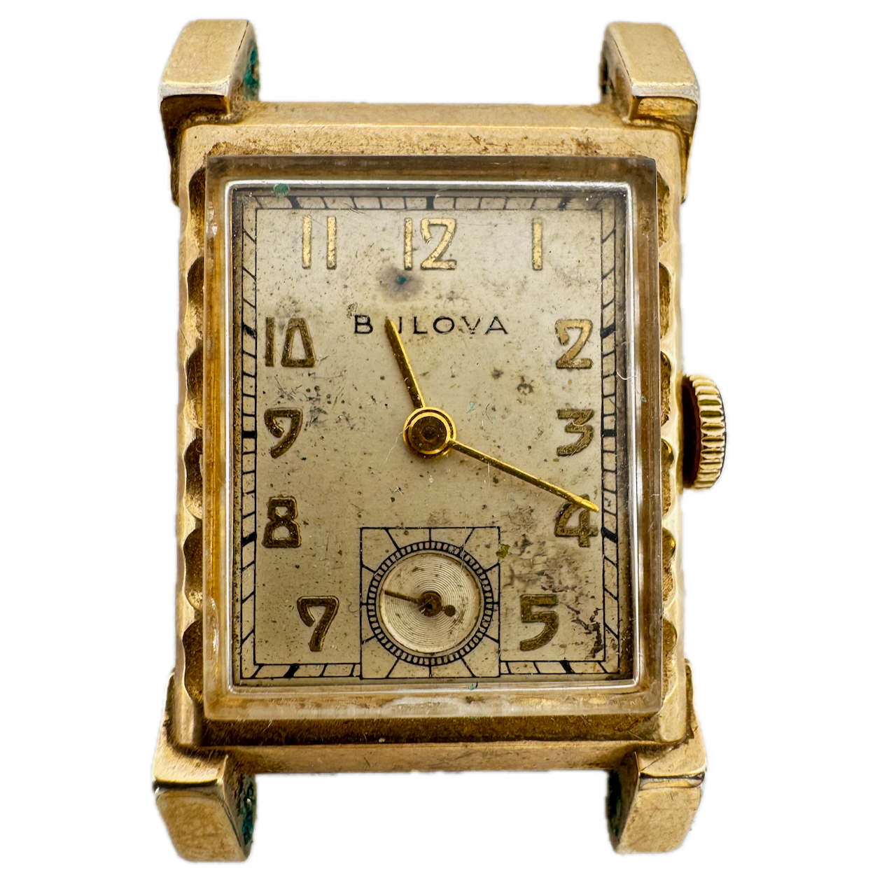 Vintage 1948 Bulova Scalloped Tank Men's Mechanical Watch 7 AK USA 10k Gold Filled