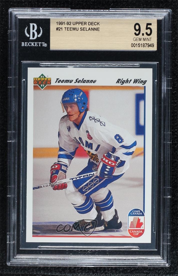 1991-92 Upper Deck Canada Cup Teemu Selanne #21 BGS 9.5 GEM MINT HOF 1b2u