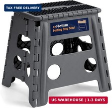 13" Folding Step Stool for Adults and Kids Holds Up to 300 lbs,Non-Slip Folding