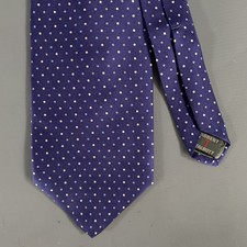 ROBERT TALBOTT Navy light blue/cream Dots Silk Tie