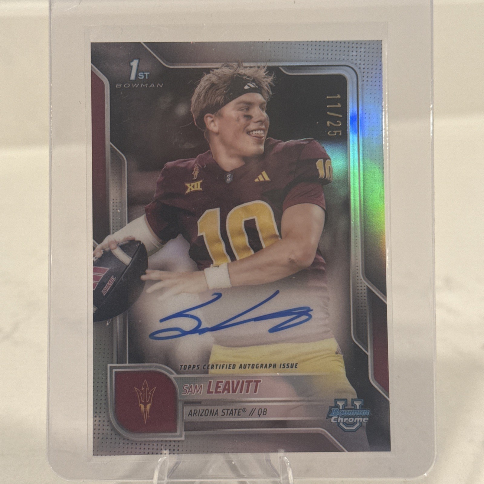 2025 Bowman Chrome U #SPA-SL Sam Leavitt AUTO IMAGE VARIATION /25