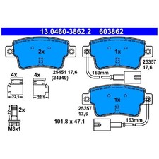 Satz Bremsbeläge Bremsklötze hinten für Fiat Punto 188 199 EVO 23952395