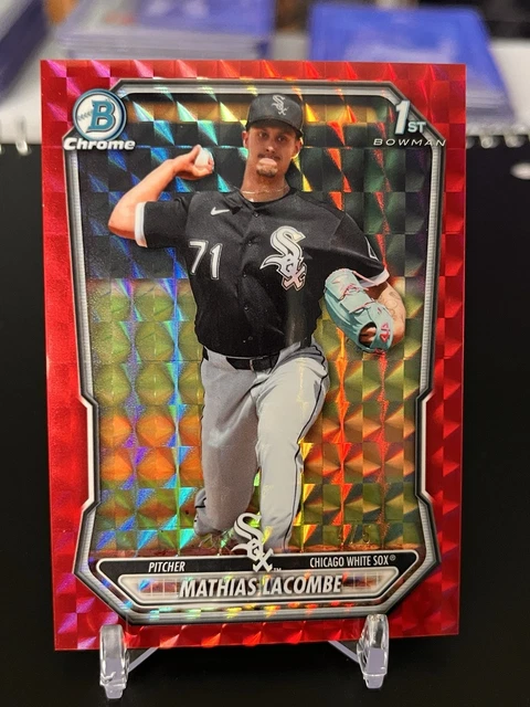 Mathias Lacombe 1st Bowman 2026 Bowman BCP-119 Chrome Red Geometric Refractor /5