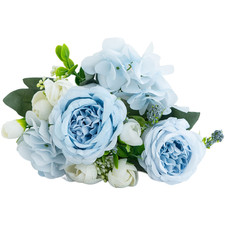 Wedding Bouquet Silk Peony and Hydrangea Flowers for Home and Photography