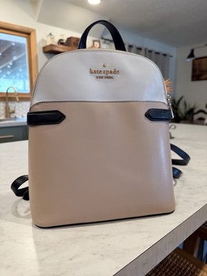 Kate Spade NWT Staci Dome Medium Backpack in the colorway Warm Beige
