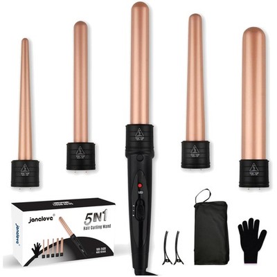Lockenstab Set 5 in 1 Keramik Lockenwickler Aufsätze Temperatur