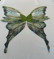 Fairy Costume Wings Green Glitter with Shoulder Straps One Size Adult Unisex