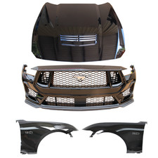 For 2024- 26 Ford Mustang Gt Front Bumper Cover Grille Hood Fender Shadow Black For 2024- 26 Ford Mustang Gt Front Bumper Cover Grille Hood Fender Shadow Black