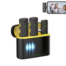 Mini Wireless Lavalier Microphone Charging Case 2TX 1RX for Type-C Phone Vlog