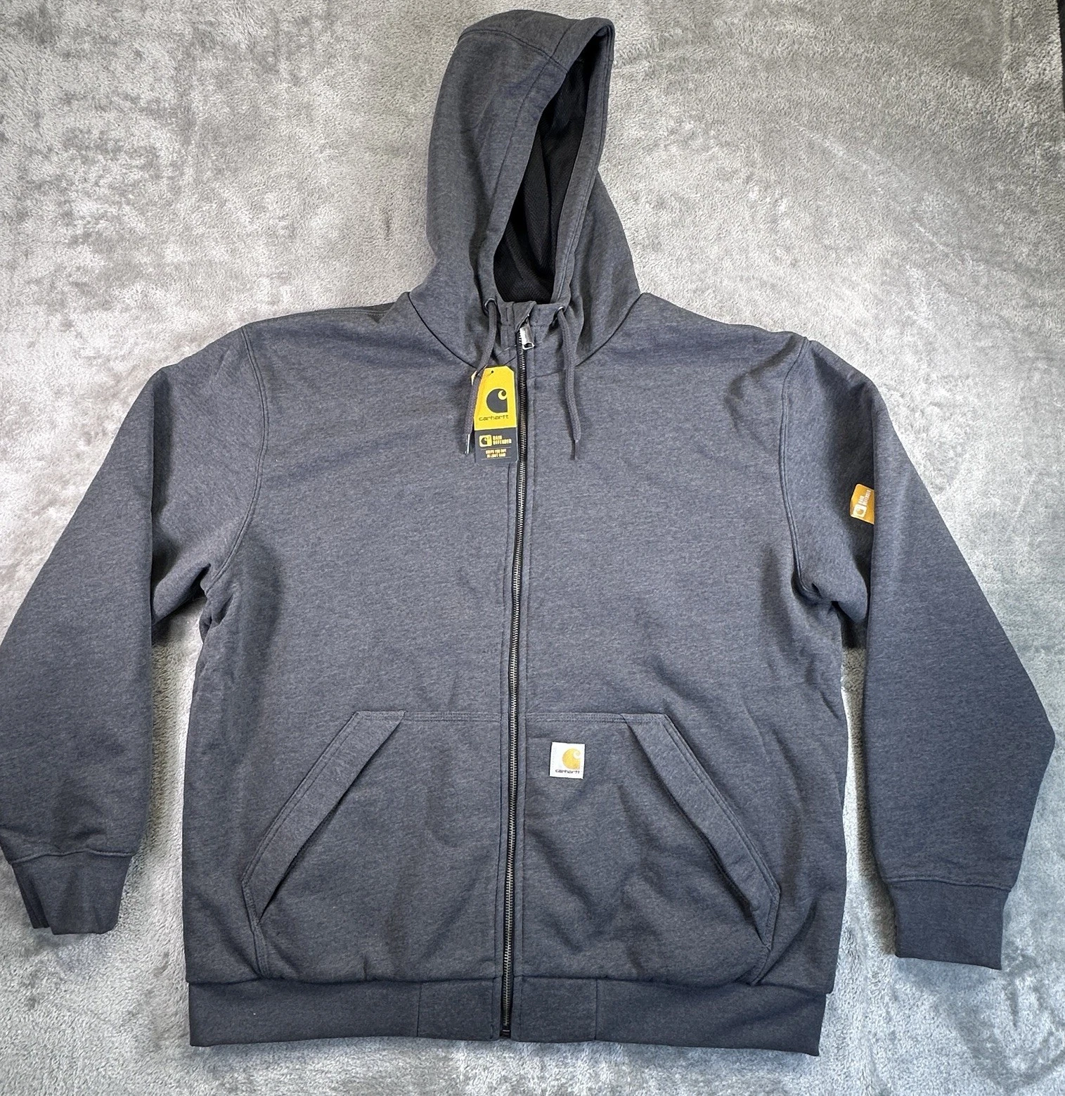Carhartt Hoodie Men’s Full Zip Rain Defender Thermal Lined Sweatshirt Size Large