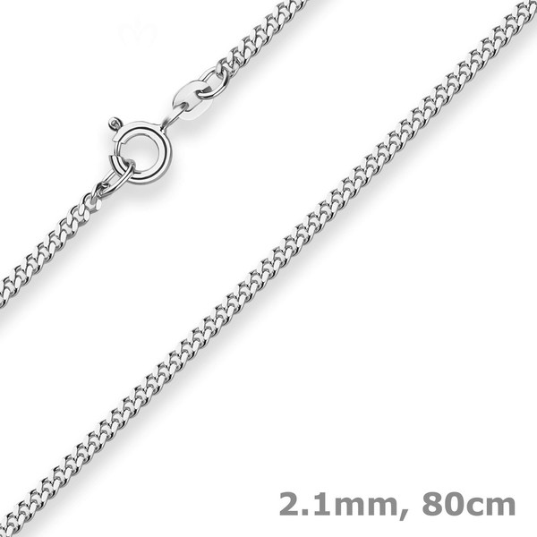 2,1Mm Panzerkette Silberkette Collier Halskette Aus 925 Silber 80Cm-image