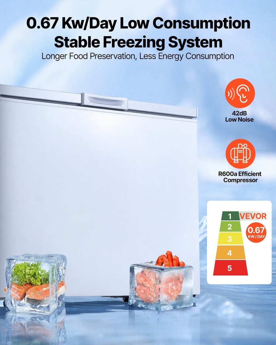 Top-Open Chest Freezer: 6.7 Cu.ft, Dual Baskets, -15°F to 7°F