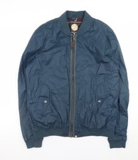 Mens UK Size L Pretty Green Blue Bomber Jacket