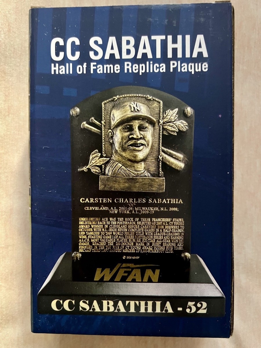 CC SABATHIA 殿堂入りレプリカプレート 52 メジャーリーグ MLB NY YANKEES CC SABATHIA HALL OF FAME REPLICA PLAQUE SGA HOF 9/7
