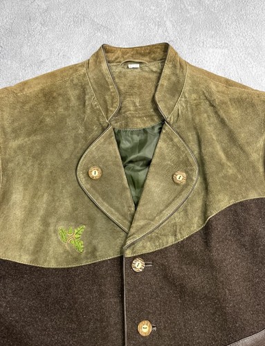 Vintage 90s Leather/wool vest men’s streetwear retro style  size  - Picture 4 of 8