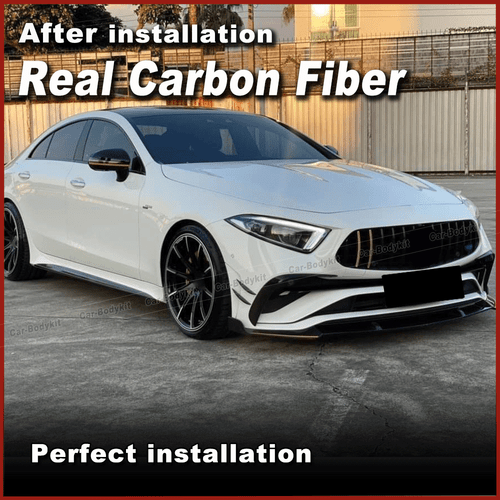 For Benz C257 CLS400 CLS550 CLS63 AMG 18-19 REAL Carbon Side Skirts Lip Spoiler - Picture 5 of 13