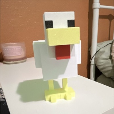 Minecraft Chicken Figure White Yellow Red Video Game Merchandise