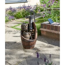 Smart Garden Whisky Barrels Cascade Solar Water Feature 3-Tier Polyresin 54cm