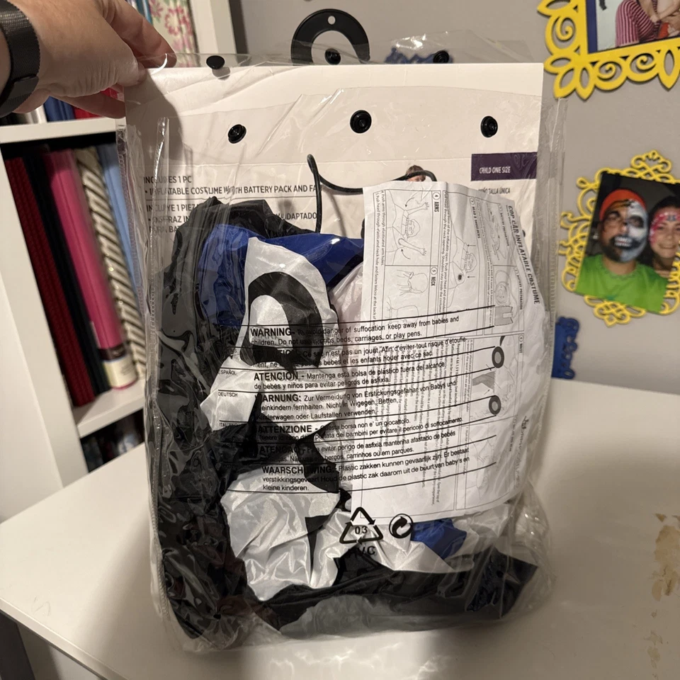 Полицейский полицейский автомобиль - надувной костюм для Хэллоуина - ребенок один размер новый - Изображение 2 из 3