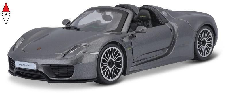 MODELLINO STATICO BBURAGO 1/24 PORSCHE 918 SPYDER MET GREY