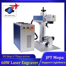 JPT Mopa 60W Fiber Laser Marking Engraving Machine Metal Steel Color Marker US