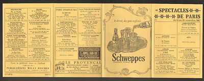SPECTACLES de PARIS 1967 / Werbung SCHWEPPES beidseitig & Werbung COCA-COLA beidseitig