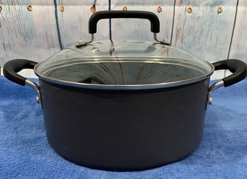 Martha Stewart  Hard Anodized 5-Quart Covered Soup/Stock Pan w/ Glass Lid*