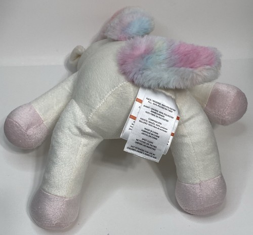 UGG Polar Tie Dye Rainbow Unicorn Plush Stuffed Animal White Pastel 11" - Picture 11 of 12