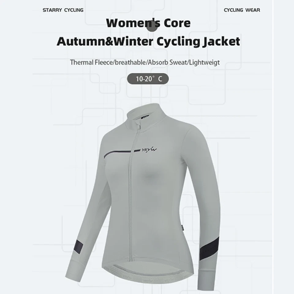 Womens Winter Cycling Jackets Thermal Fleece Warmth Jersey Long Sleeve Autumn - Image 3 of 4