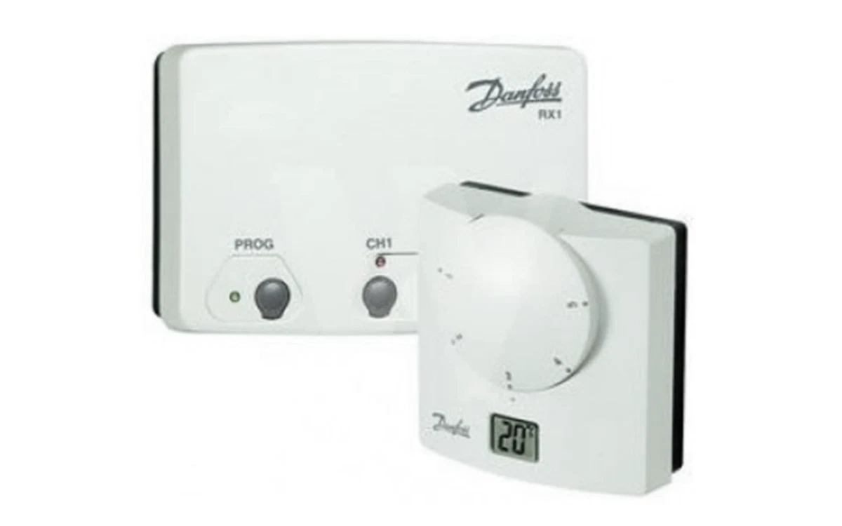 DANFOSS 087N727600 RET B-RF WIRELESS DIGITAL ROOM THERMOSTAT u0026amp; RX1  RECEIVER | eBay