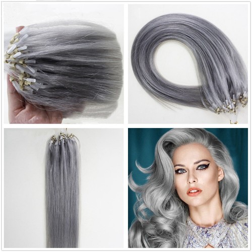 Micro Ring Beads Loop Tip Human Hair Extensions Silicone Micro Link Russian Hair - Picture 51 of 70