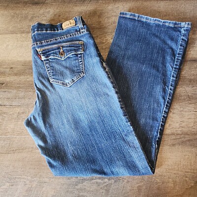 Levis 512 Perfectly Slimming Bootcut Jeans Womens Blue Stretch Denim Size 12 