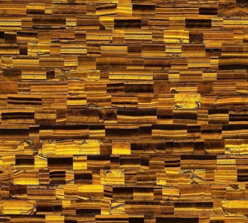 15" Marble TigerEye Table Top Semi precious stones Handmade Work Home Decor - Image 2 of 2