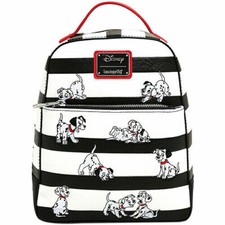 Disney  Loungefly 101 Dalmatians Striped Mini Backpack  Keychain NWT