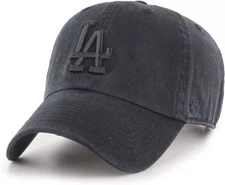 Los Angeles Dodgers '47 Brand All Black Clean Up Adjustable Hat