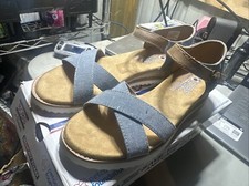 Skechers Women's Bobs Desert Kiss Party Crashers Denim Sandals Size:8