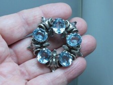 vintage art deco sterling blue pin topaz