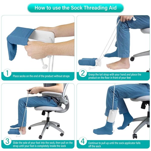 Sock Aid Sock Assistant Device with Foam Handles for Seniors, Elderly, Pregnant - Picture 5 of 8