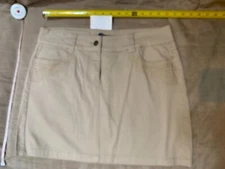 NWT BOSTON PROPER Embroidery Trimmed Khaki Mini Skirt Size 12 Style BWB13603