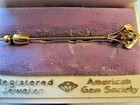 Vintage 10K Stick Pin With Excellent Full Cut Diamond/stamped 10K/copyright mark — photo 1